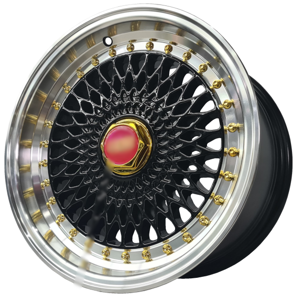 15X8.25J 4/100/108 ET20 BLK GOLD STUD