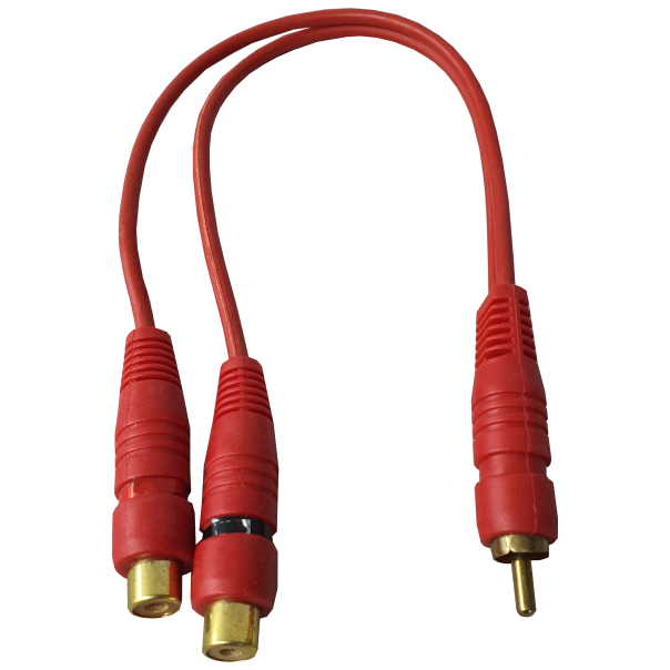 SPLITTER RCA 2 FEMALE TO 1 MALE