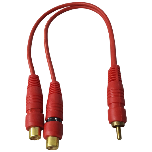 SPLITTER RCA 2 FEMALE TO 1 MALE