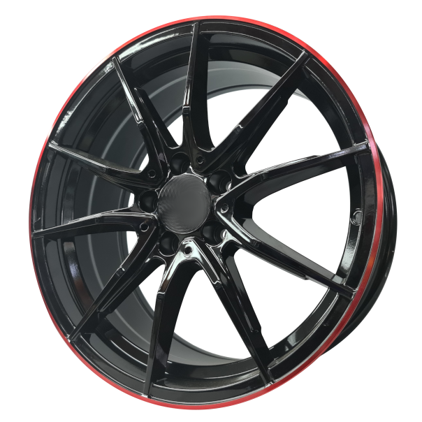 18X8/9J 5/112 CB66.6 BLACK RED LINE