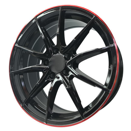 18X8/9J 5/112 CB66.6 BLACK RED LINE